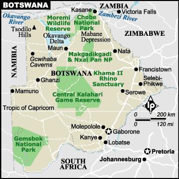 Map of Botswana