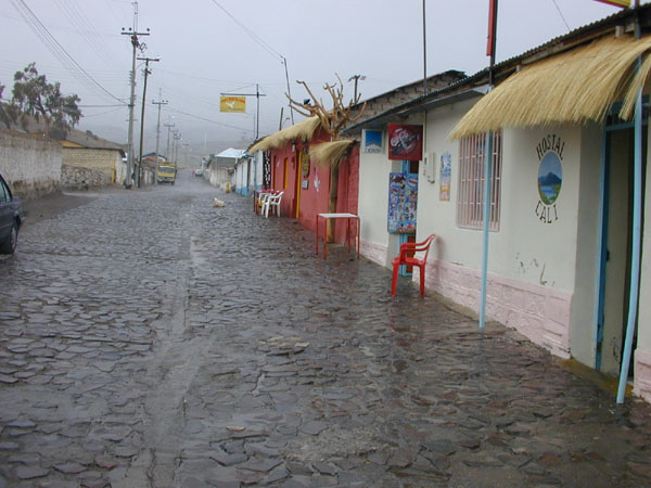 We stayed the night in Putre at 12000 feet Bolivia jan 2003