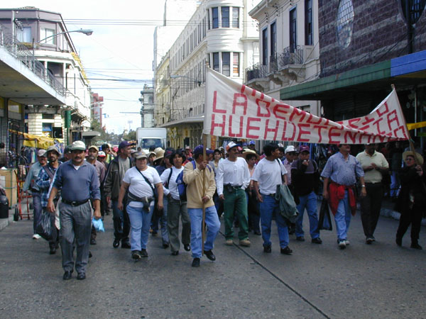 demonstration inGuatemala city feb 2003